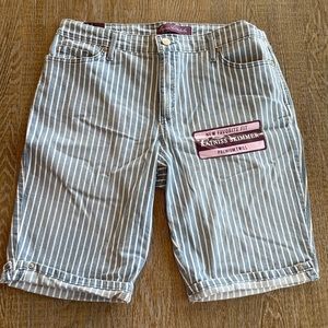 DENIM STRIPED SHORTS